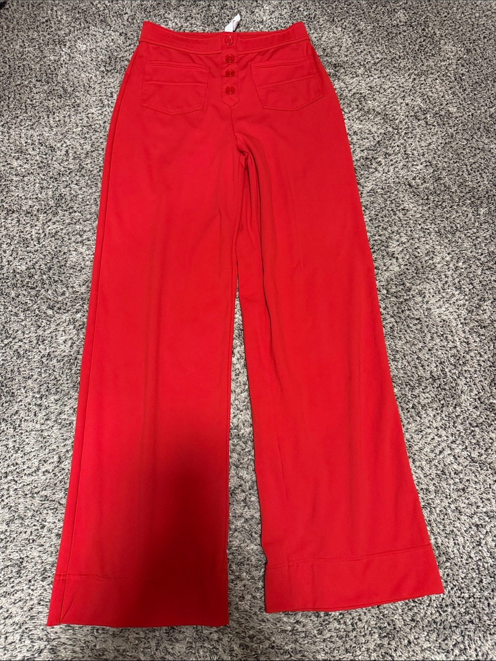 HALARA Wide-Leg High Rise Pants in Red